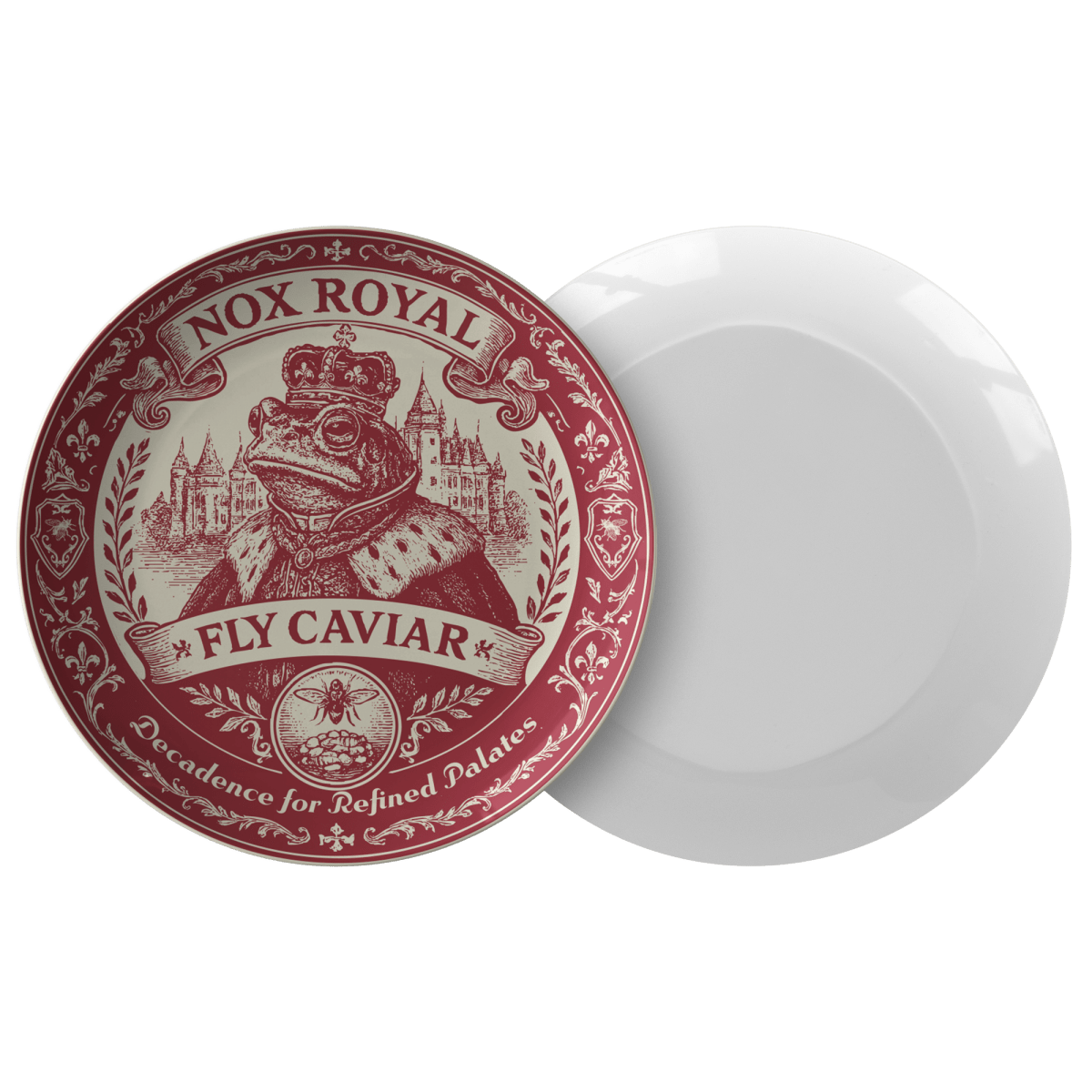Dinner Gift Poison Plate Fly Caviar Maggots from Nox Royal, Dinnerware and Decor, 1 or Sets of 2, 4, Halloween Funny Spooky Halloween
