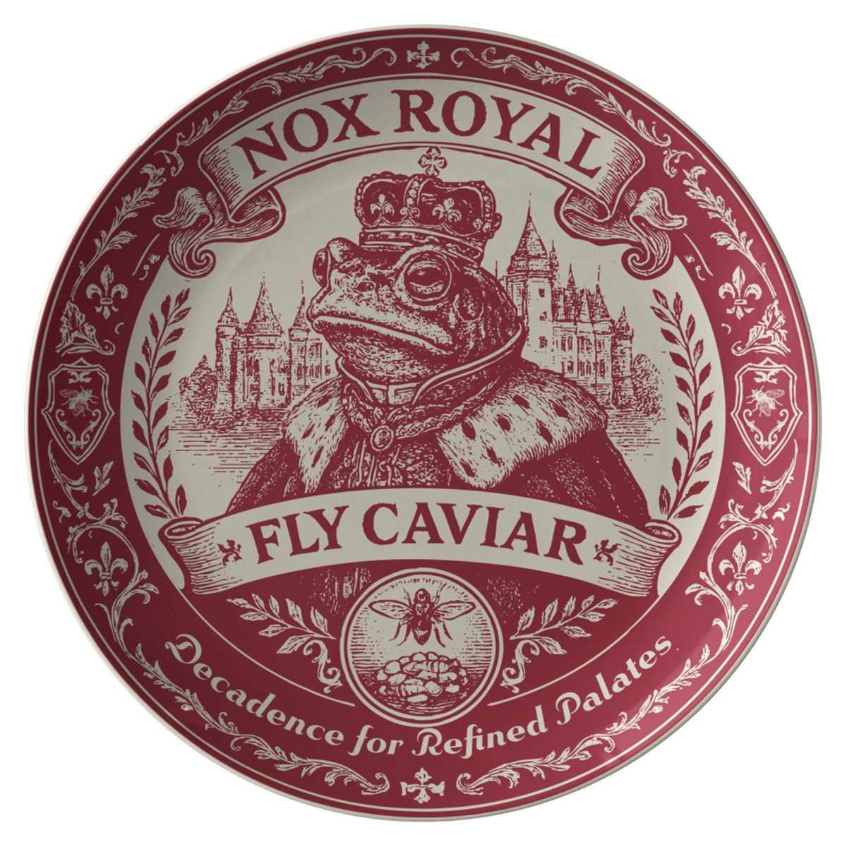 Dinner Gift Poison Plate Fly Caviar Maggots from Nox Royal, Dinnerware and Decor, 1 or Sets of 2, 4, Halloween Funny Spooky Halloween