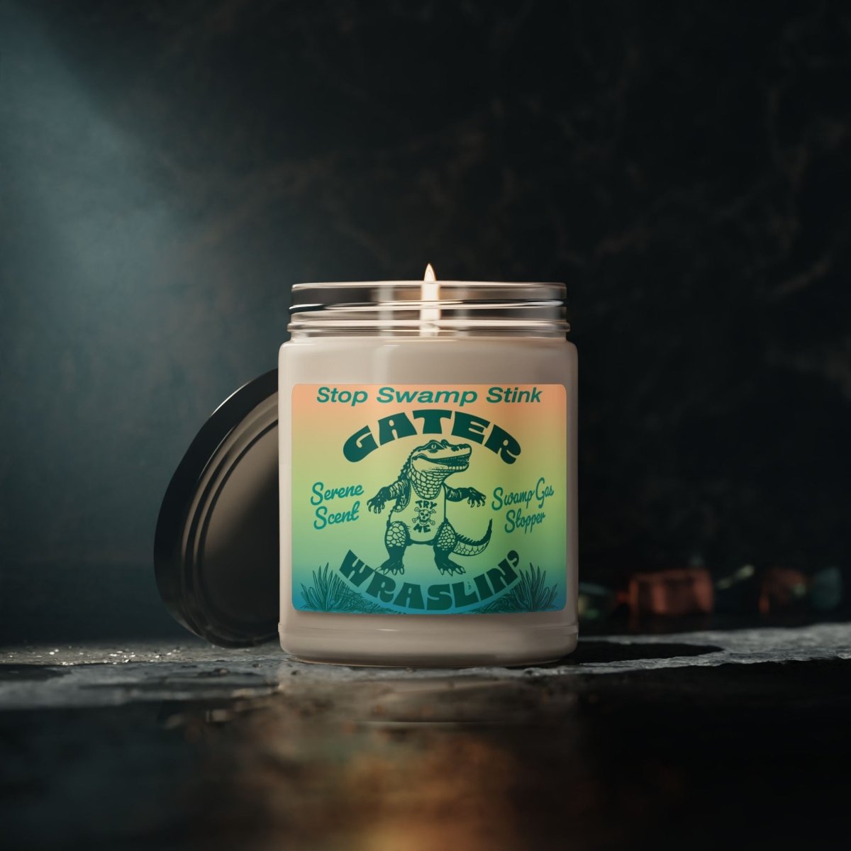Dirty Work Gift with Stench Stop, Gator Wrestling, Stop Swamp Smell, Soy Candle 9 Scent Choices or Unscented