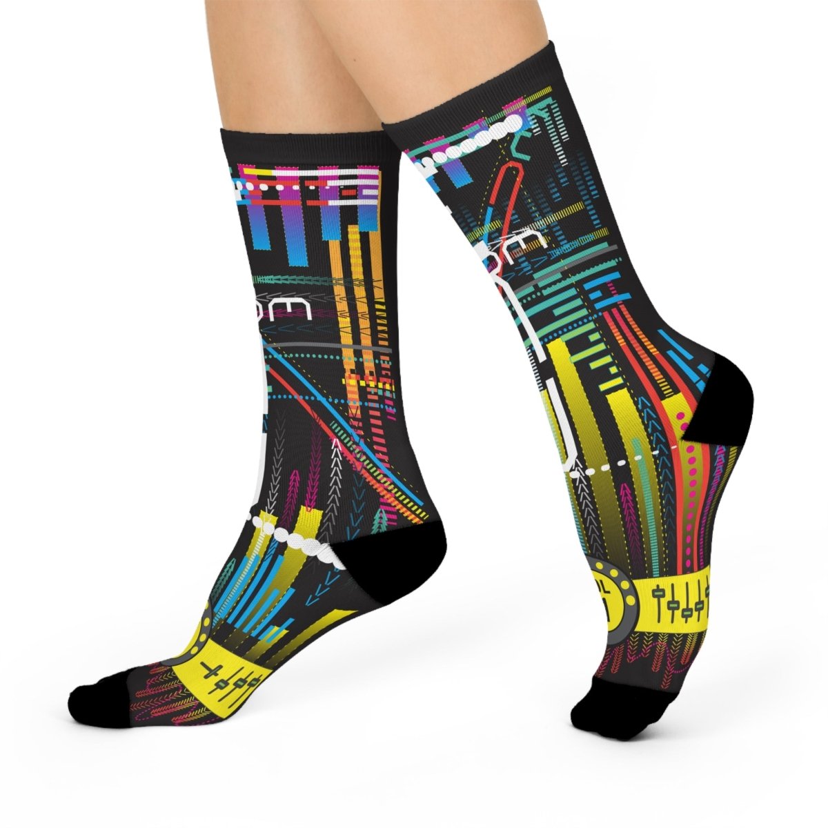 EDM Dance Special Cushioned Crew Socks, Electronic Dance Music