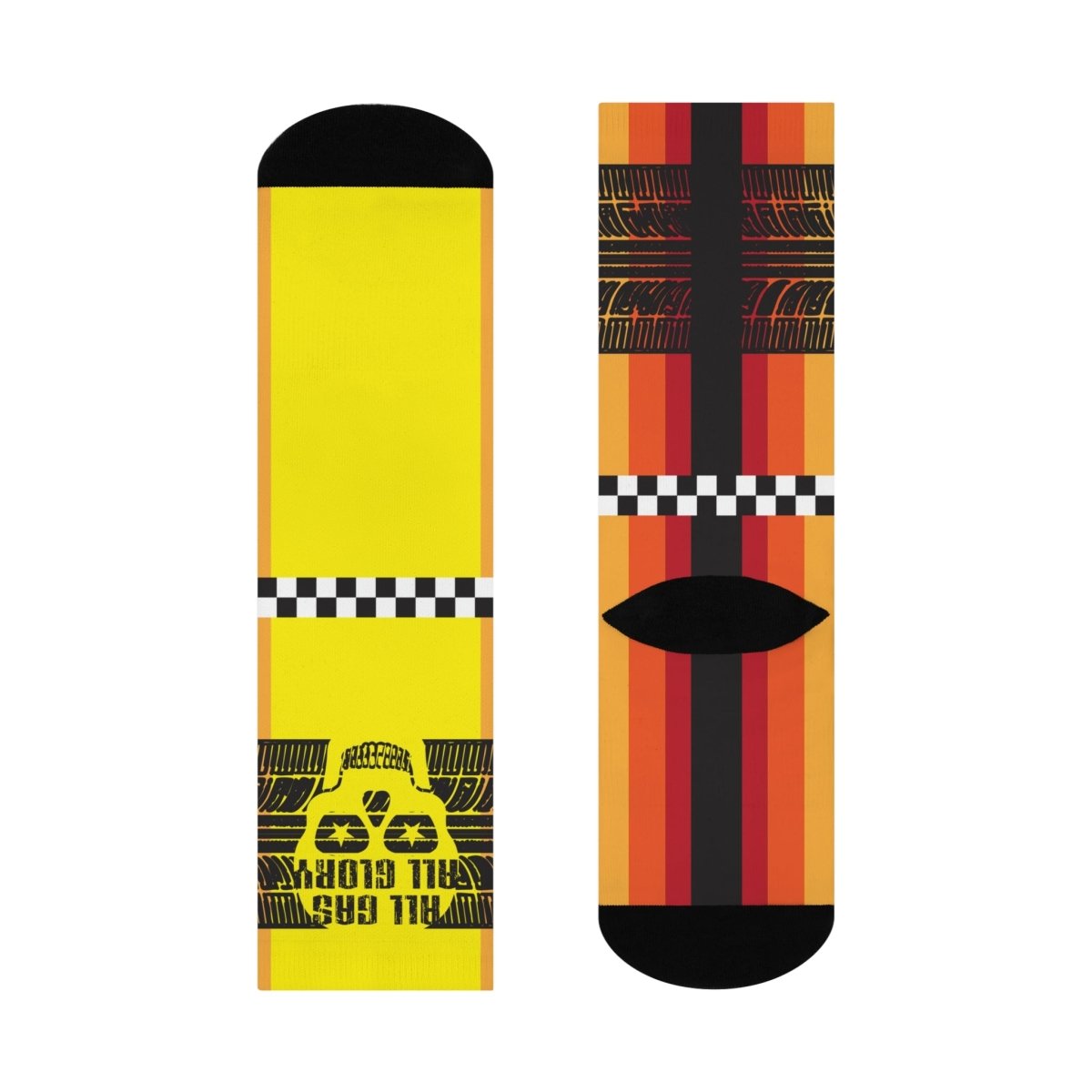 Fast Driver Gift Burnout Racing Stripe Tire Track All Gas All Glory Cushioned Crew Socks