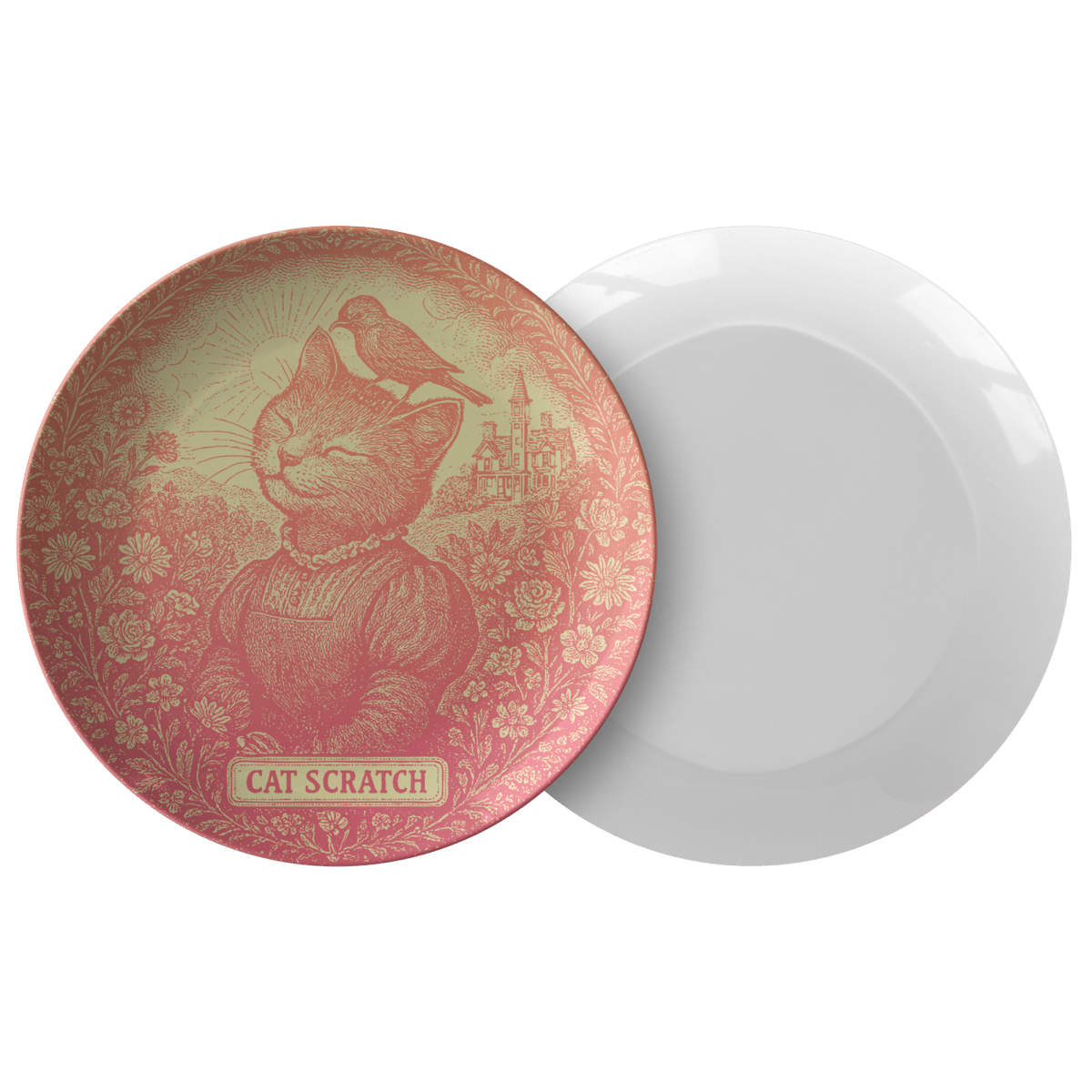 Flower Garden Gift For Her Inner Purr Sunlight Cat Calm Contemplative Cute Plate for Fun Meals or Decor