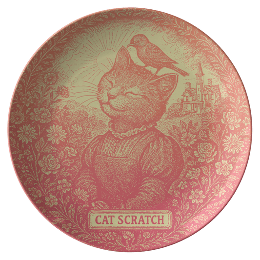 Flower Garden Gift For Her Inner Purr Sunlight Cat Calm Contemplative Cute Plate for Fun Meals or Decor