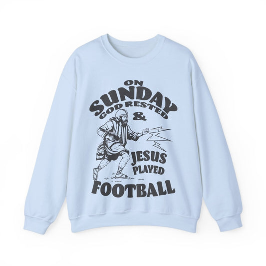 Football Sunday With Jesus Unisex Fleece Sweatshirt, Lots of Touchdowns, Team Winning Prayer, Lightning Running Play Graphic, Men Women Pullover