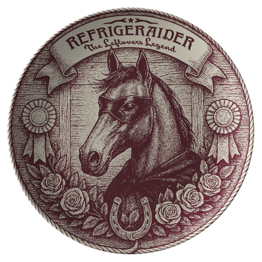 Fridge Raider Gift Hungry Horse Leftovers Lover Funny Teen Eats Plate, 1 or Sets of 2, 4, Fun Meal and Decor