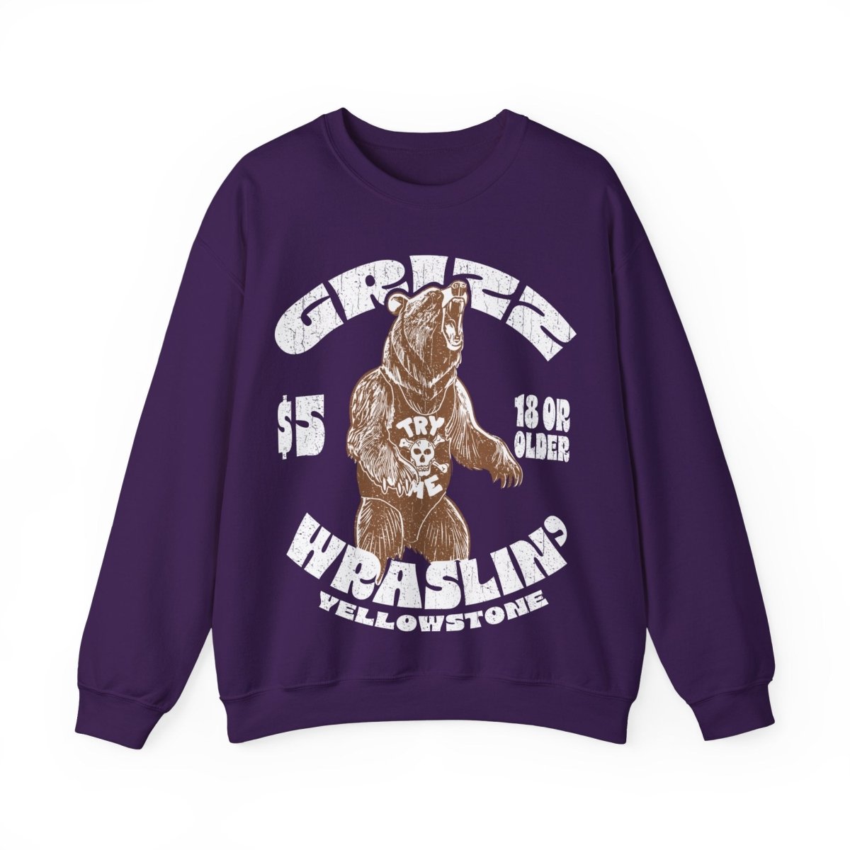 Gdrizzly Bear Wrestling Fleece Sweatshirt, Hairy Grumpy Relationship