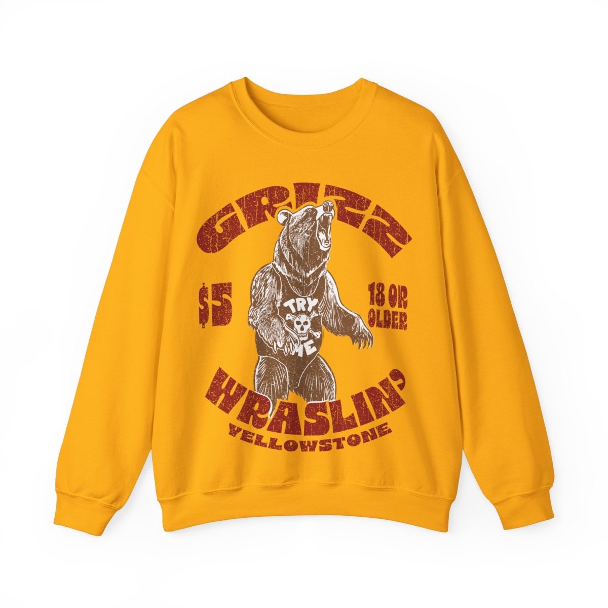 Gdrizzly Bear Wrestling Fleece Sweatshirt, Hairy Grumpy Relationship