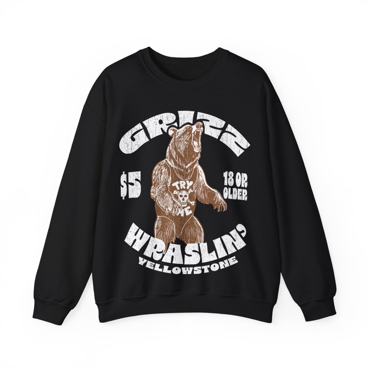 Gdrizzly Bear Wrestling Fleece Sweatshirt, Hairy Grumpy Relationship