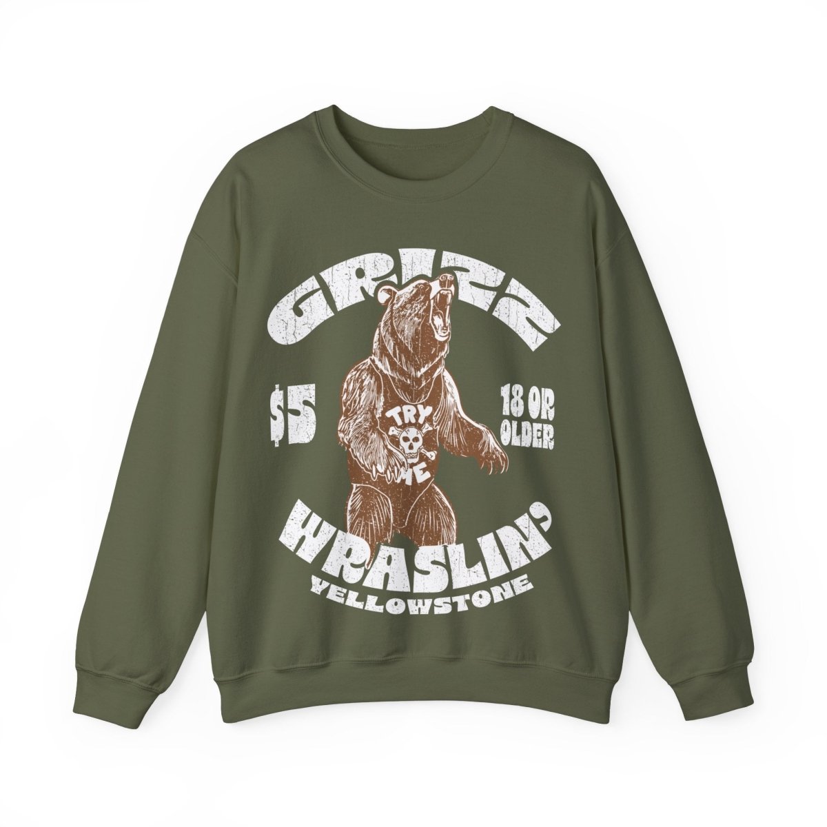 Gdrizzly Bear Wrestling Fleece Sweatshirt, Hairy Grumpy Relationship