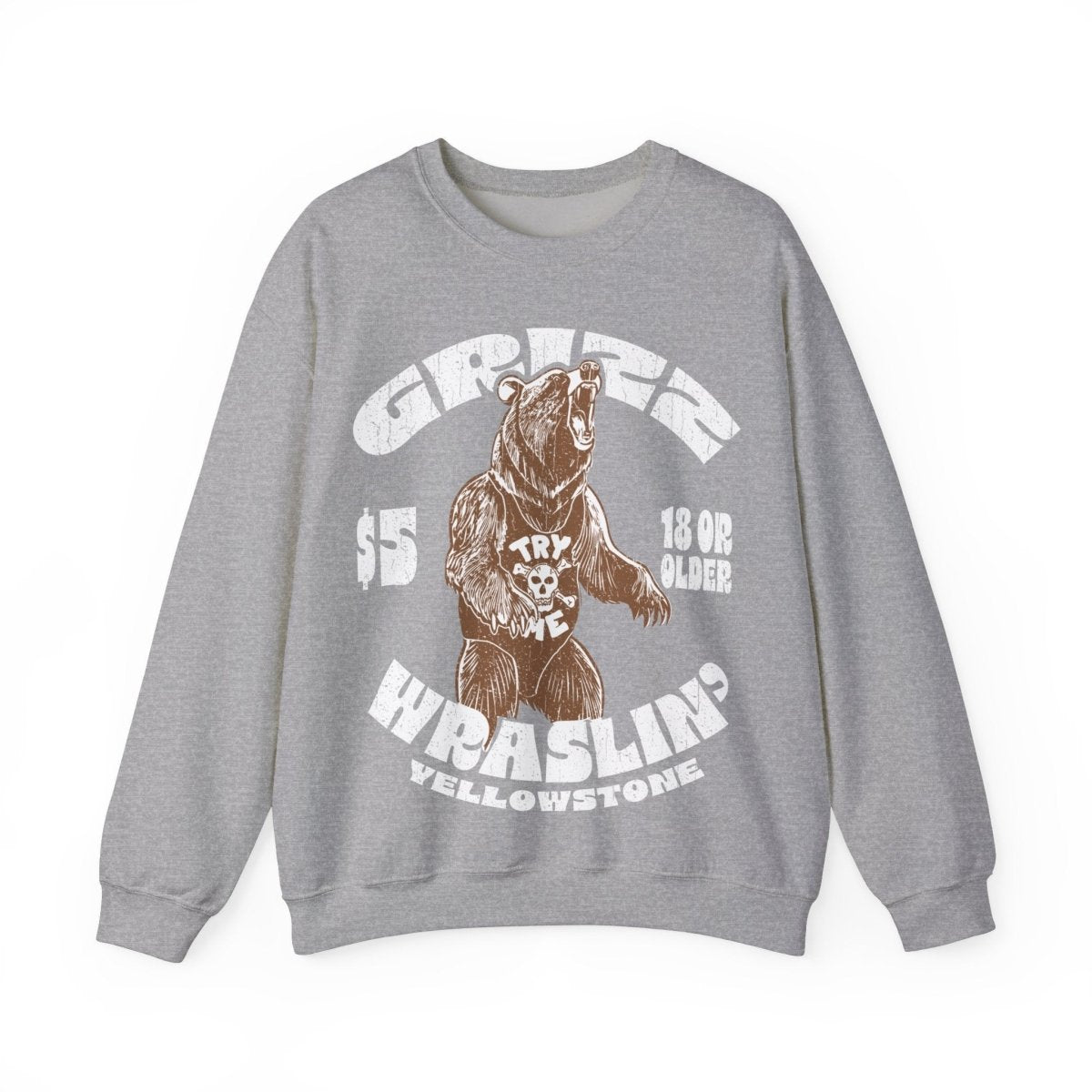 Gdrizzly Bear Wrestling Fleece Sweatshirt, Hairy Grumpy Relationship