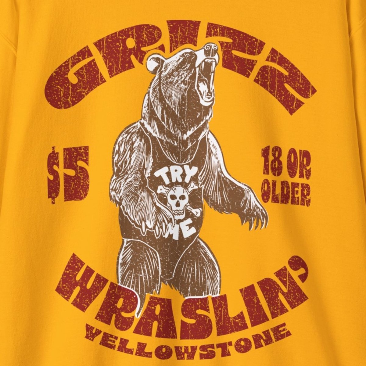 Gdrizzly Bear Wrestling Fleece Sweatshirt, Hairy Grumpy Relationship