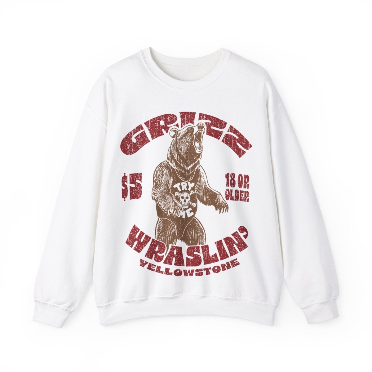 Gdrizzly Bear Wrestling Fleece Sweatshirt, Hairy Grumpy Relationship