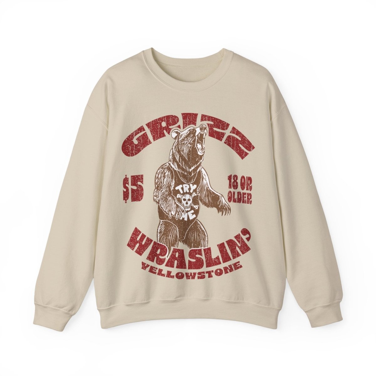 Gdrizzly Bear Wrestling Fleece Sweatshirt, Hairy Grumpy Relationship