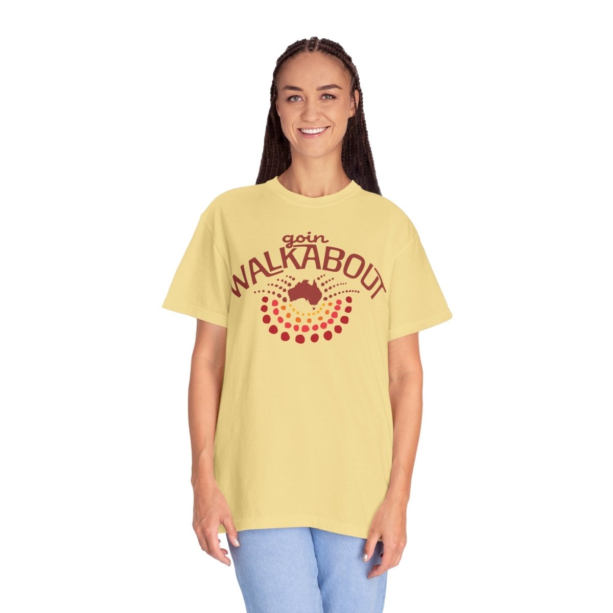 Goin Walkabout Australia Comfort Colors Relaxed Fit Soft Tee Aboriginal Style Graphic