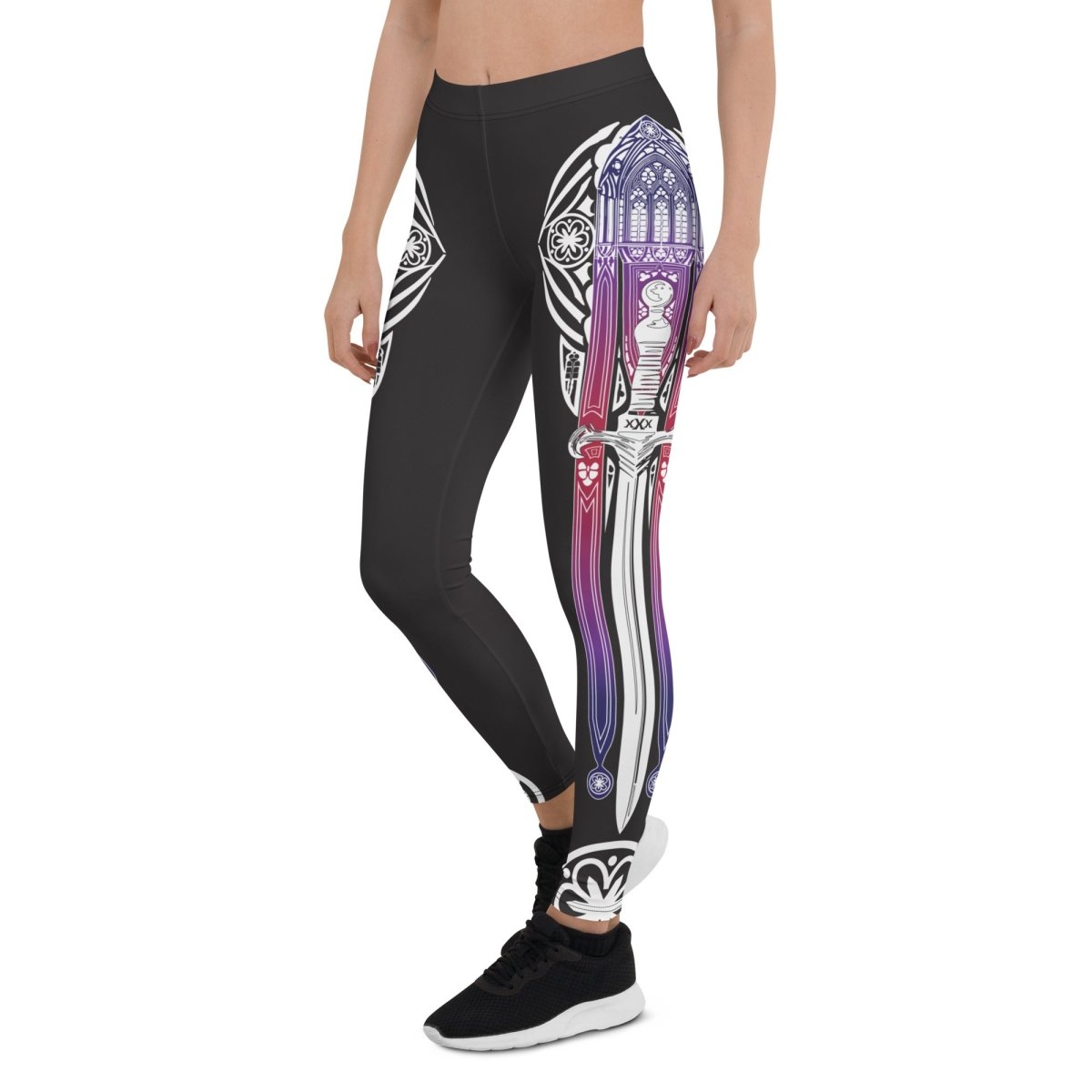 Gothic Cathedral of the Sword Premium Athletic Leggings, Bring The Villagers Into Submission