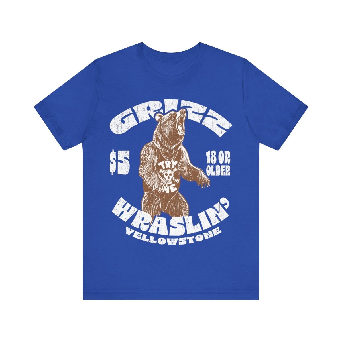 Grizzly Bear Wrestling Premium T-Shirt, He's A Hairy Bear To Deal With, Bad Boy, Yellowstone