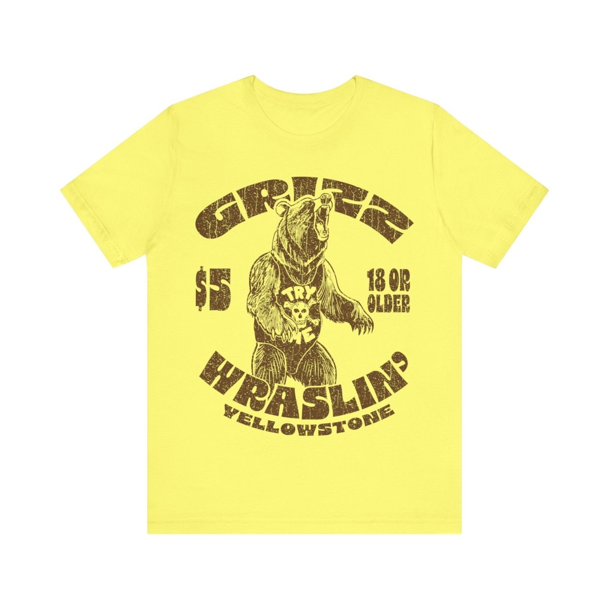 Grizzly Bear Wrestling Premium T-Shirt, He's A Hairy Bear To Deal With, Bad Boy, Yellowstone