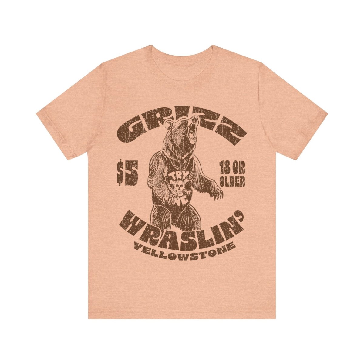 Grizzly Bear Wrestling Premium T-Shirt, He's A Hairy Bear To Deal With, Bad Boy, Yellowstone