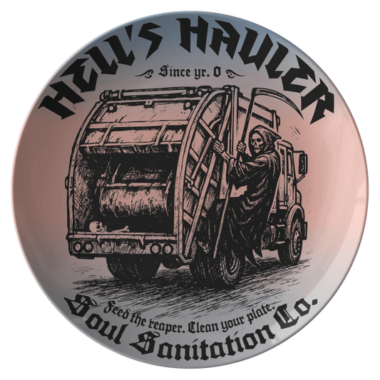 Healthy Eating Gift, Feed The Reaper Funny Kitchen Dark Humor Grim Reaper, Dining and Display Plate