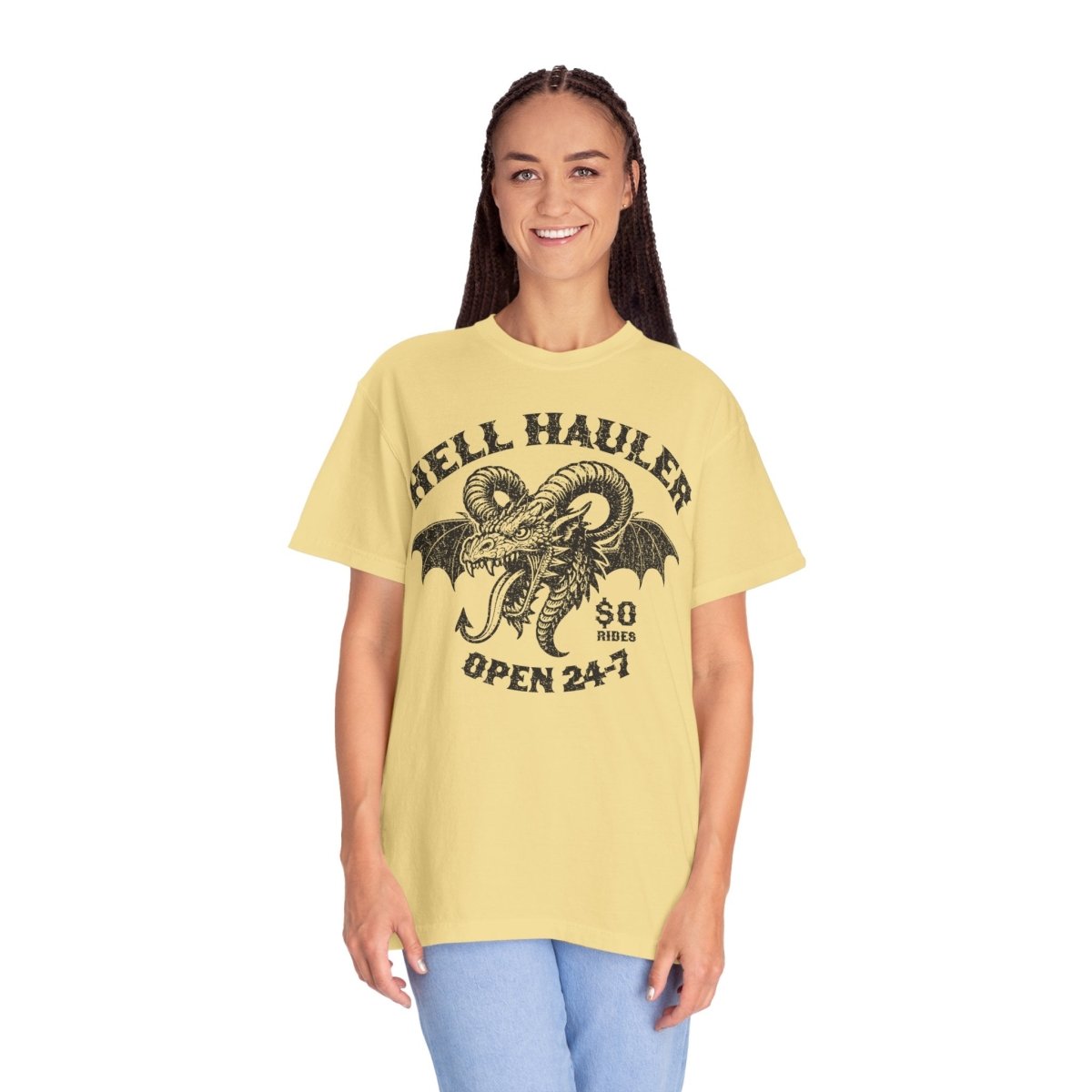 Hell Hauler Dragon Trip Comfort Colors Relaxed Fit Heavy Soft Funny, Creepy Heavy Metal Halloween Scary Style