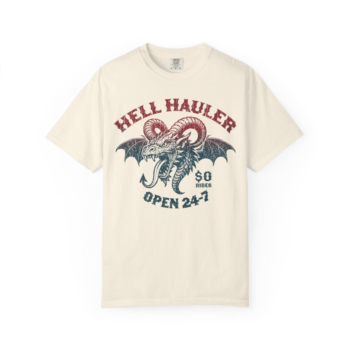 Hell Hauler Dragon Trip Comfort Colors Relaxed Fit Heavy Soft Funny, Creepy Heavy Metal Halloween Scary Style