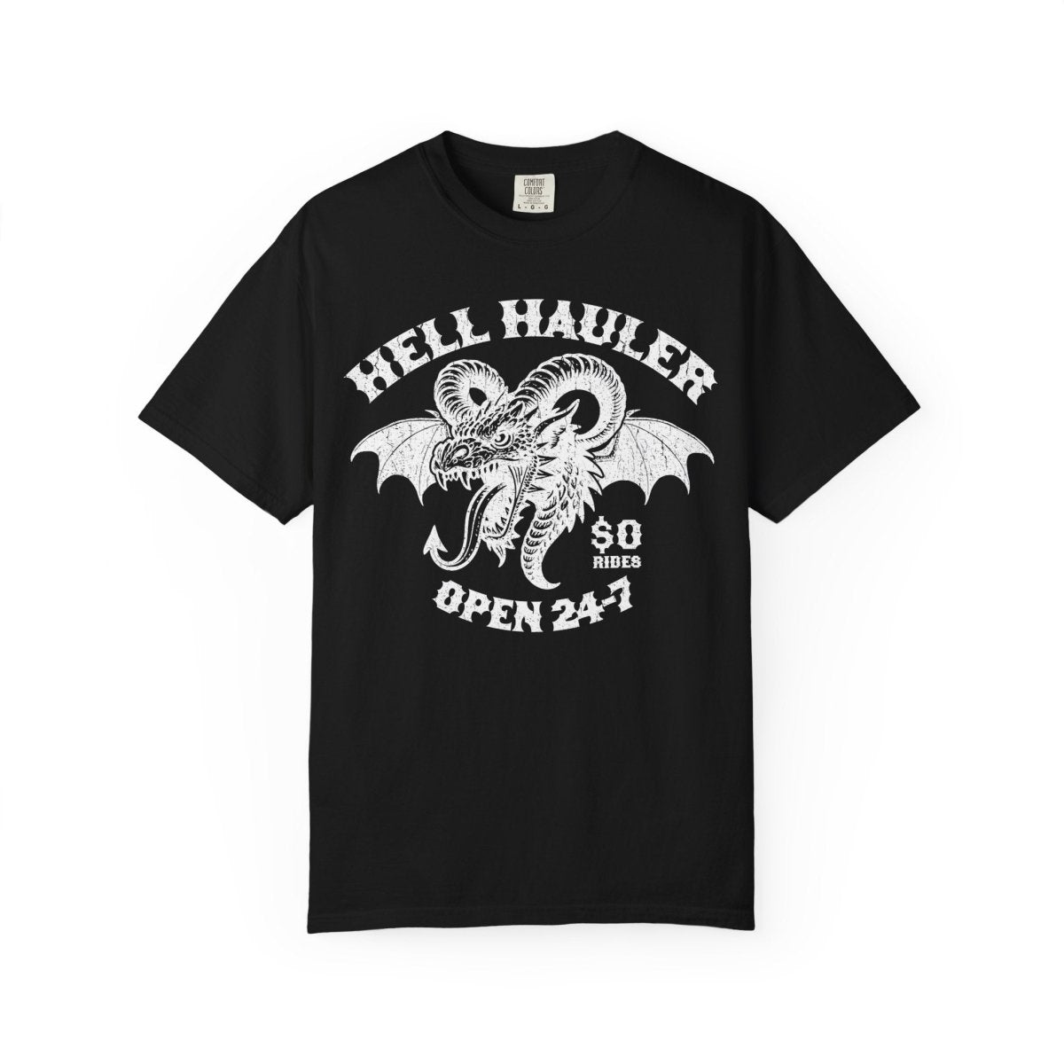 Hell Hauler Dragon Trip Comfort Colors Relaxed Fit Heavy Soft Funny, Creepy Heavy Metal Halloween Scary Style