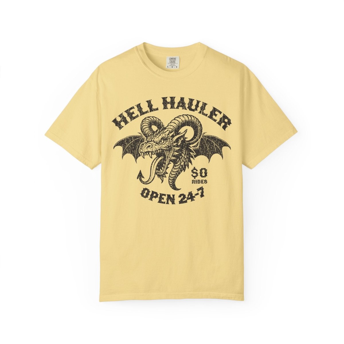 Hell Hauler Dragon Trip Comfort Colors Relaxed Fit Heavy Soft Funny, Creepy Heavy Metal Halloween Scary Style