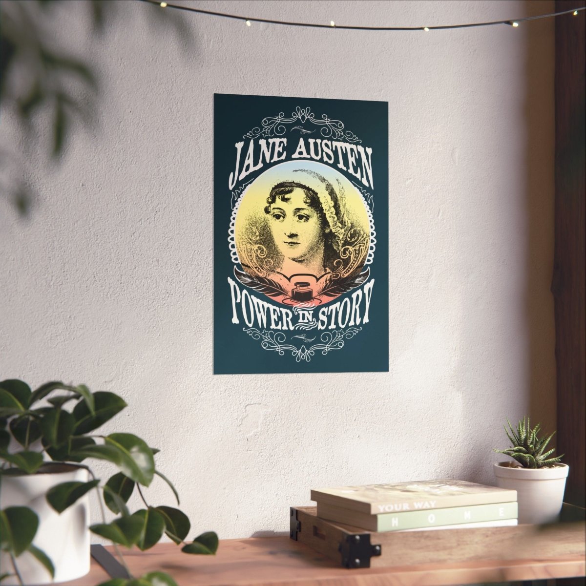 Jane Austen Power In Story Premium Wall Art Print, Her Gift