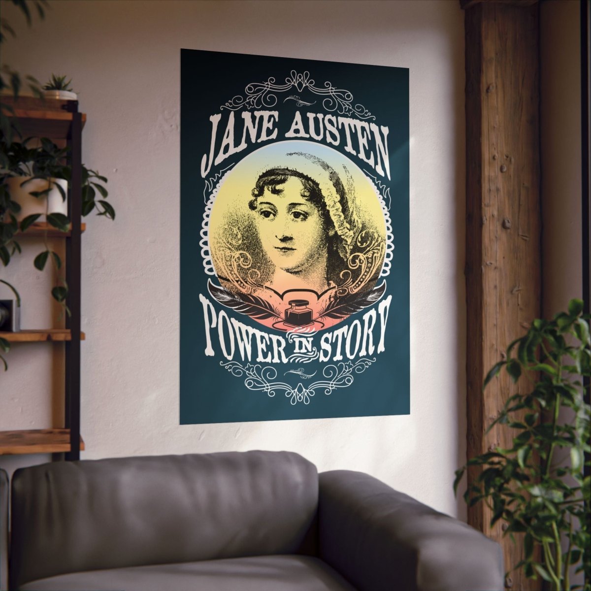 Jane Austen Power In Story Premium Wall Art Print, Her Gift