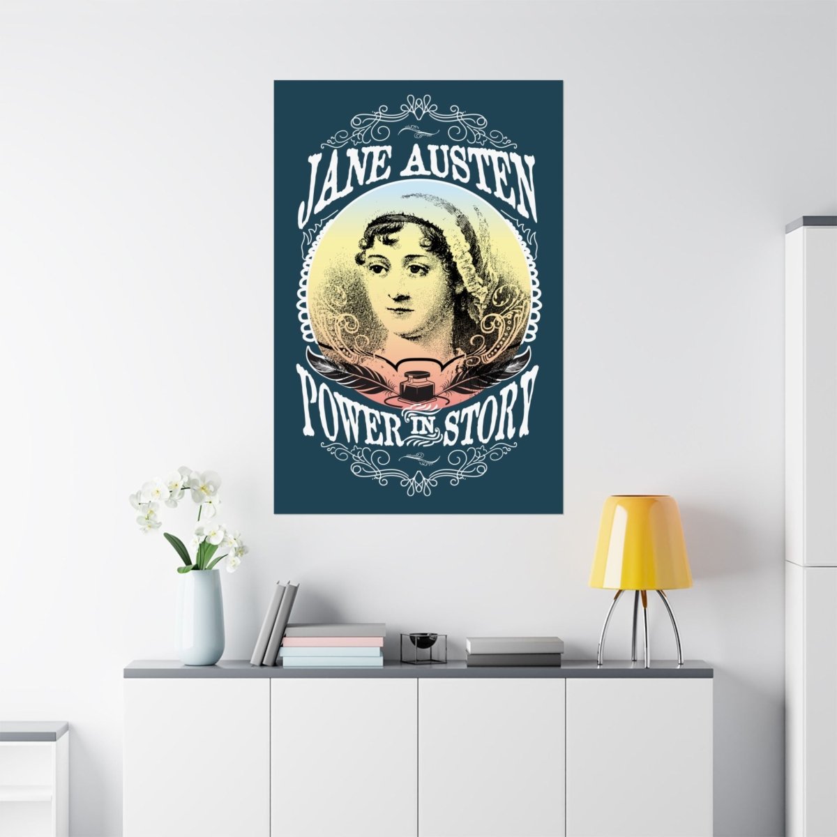 Jane Austen Power In Story Premium Wall Art Print, Her Gift