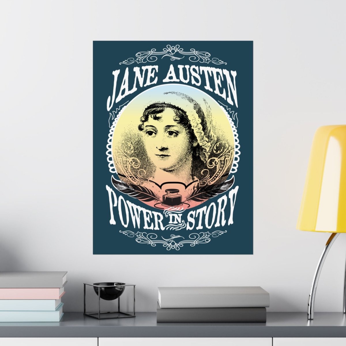 Jane Austen Power In Story Premium Wall Art Print, Her Gift