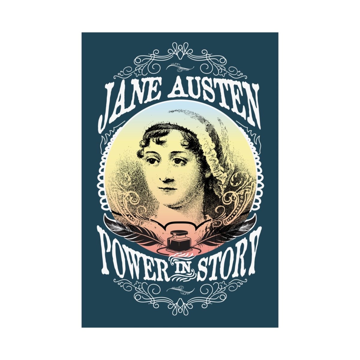 Jane Austen Power In Story Premium Wall Art Print, Her Gift