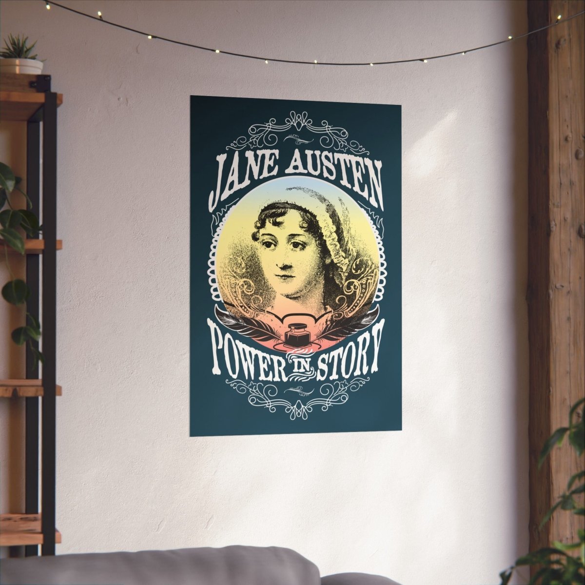 Jane Austen Power In Story Premium Wall Art Print, Her Gift