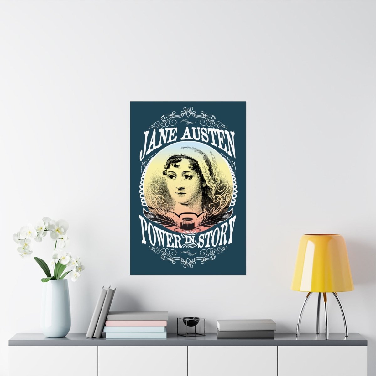 Jane Austen Power In Story Premium Wall Art Print, Her Gift