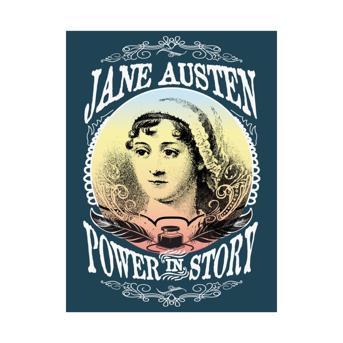 Jane Austen Power In Story Premium Wall Art Print, Her Gift