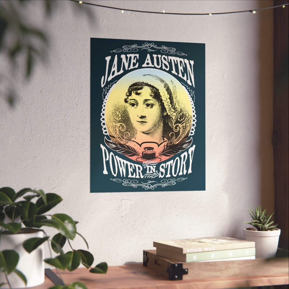 Jane Austen Power In Story Premium Wall Art Print, Her Gift