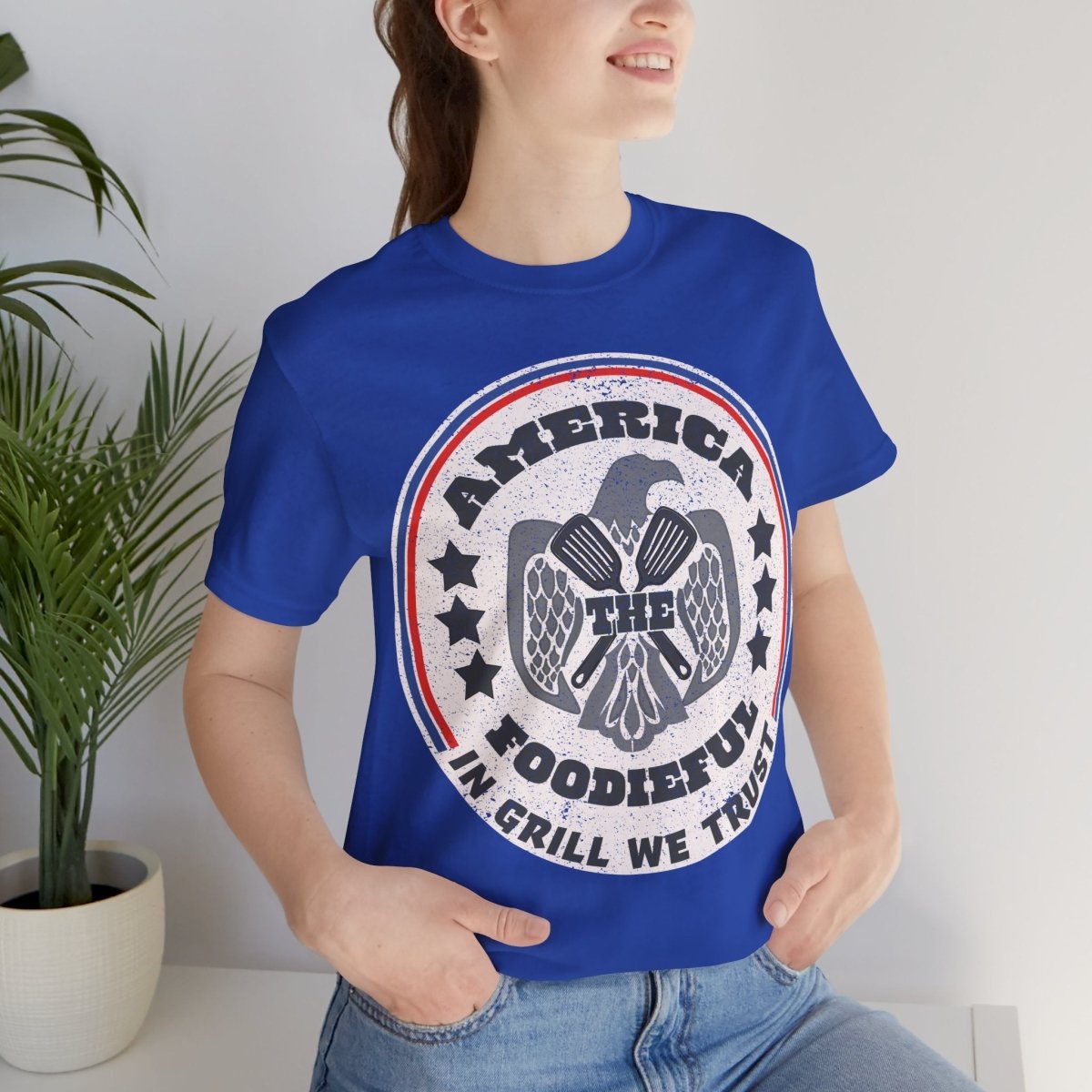 July 4th Grill Foodie Funny Premium T-Shirt, In Grill We Trust, America The Foodieful