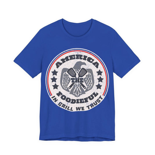 July 4th Grill Foodie Funny Premium T-Shirt, In Grill We Trust, America The Foodieful