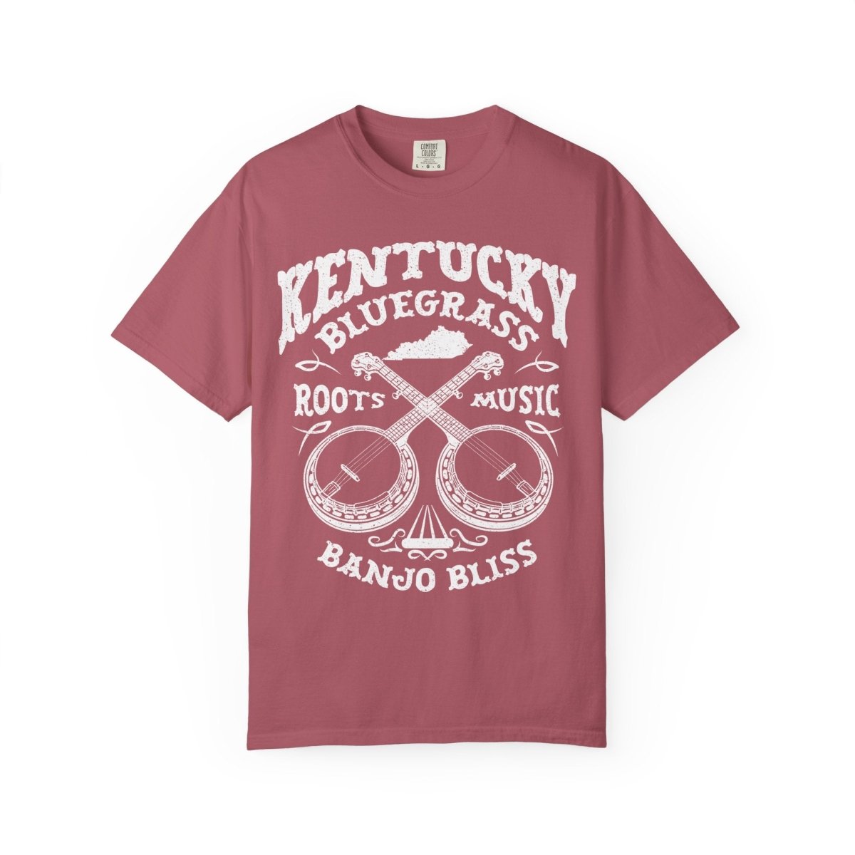 Kentucky Bluegrass Roots Music Comfort Colors Relaxed Fit Tee, Banjos