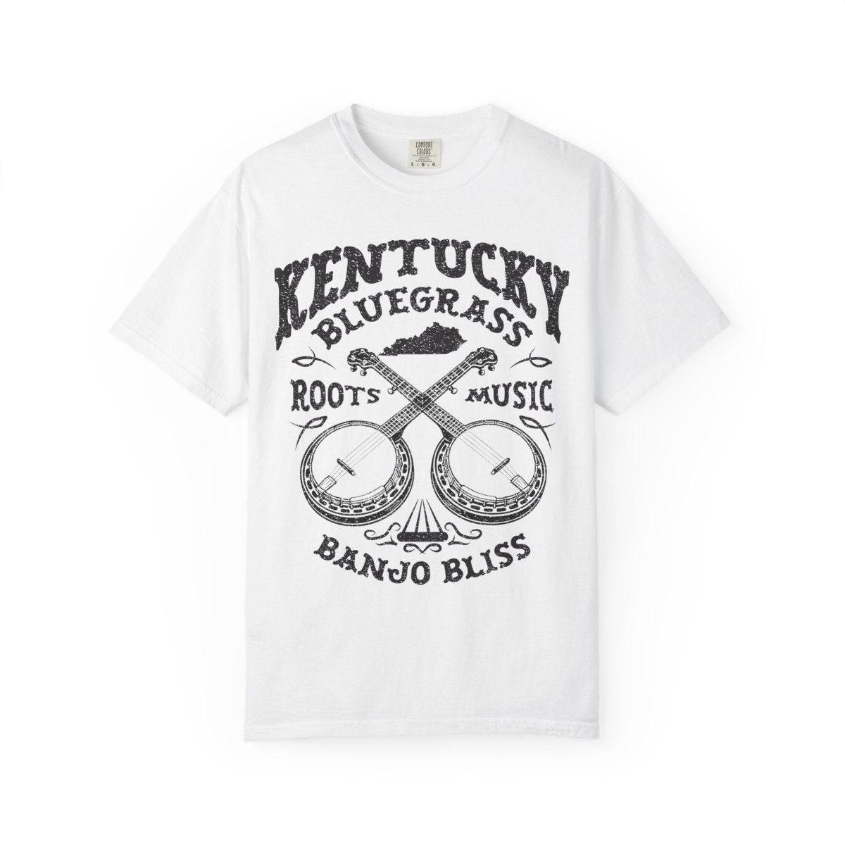 Kentucky Bluegrass Roots Music Comfort Colors Relaxed Fit Tee, Banjos