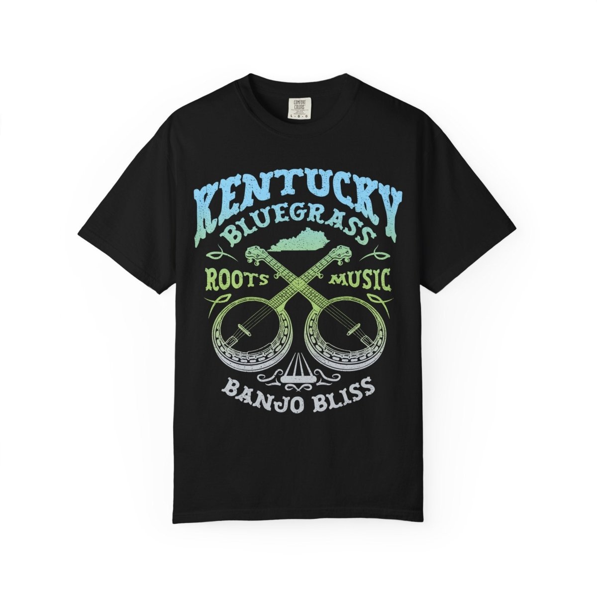 Kentucky Bluegrass Roots Music Comfort Colors Relaxed Fit Tee, Banjos