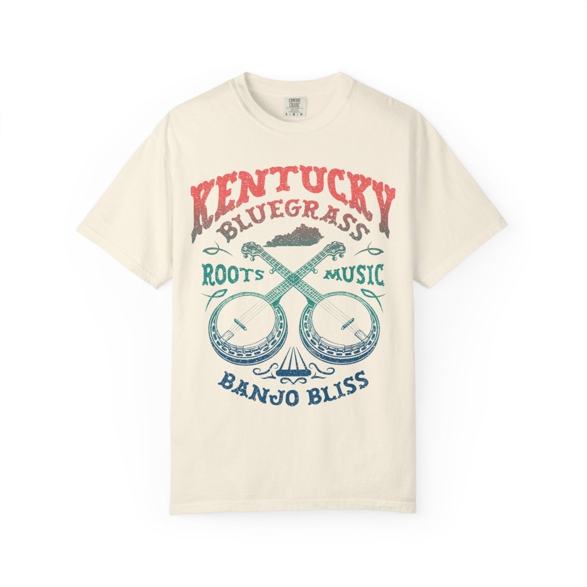 Kentucky Bluegrass Roots Music Comfort Colors Relaxed Fit Tee, Banjos