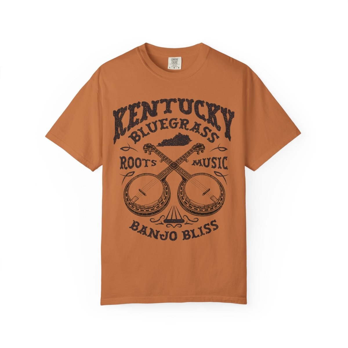 Kentucky Bluegrass Roots Music Comfort Colors Relaxed Fit Tee, Banjos