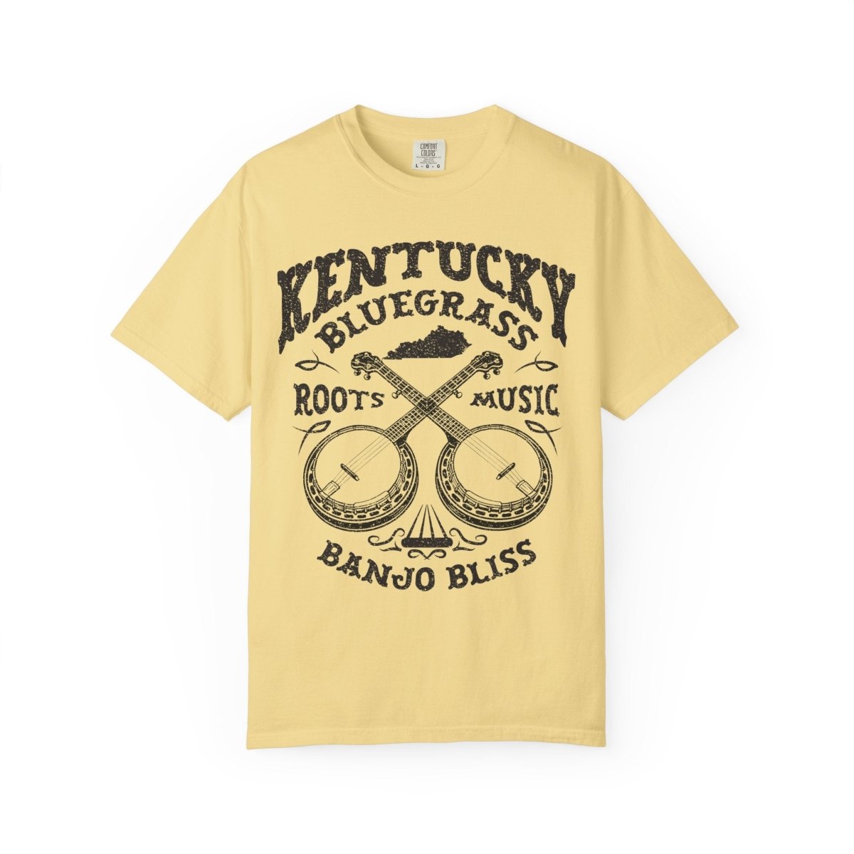 Kentucky Bluegrass Roots Music Comfort Colors Relaxed Fit Tee, Banjos