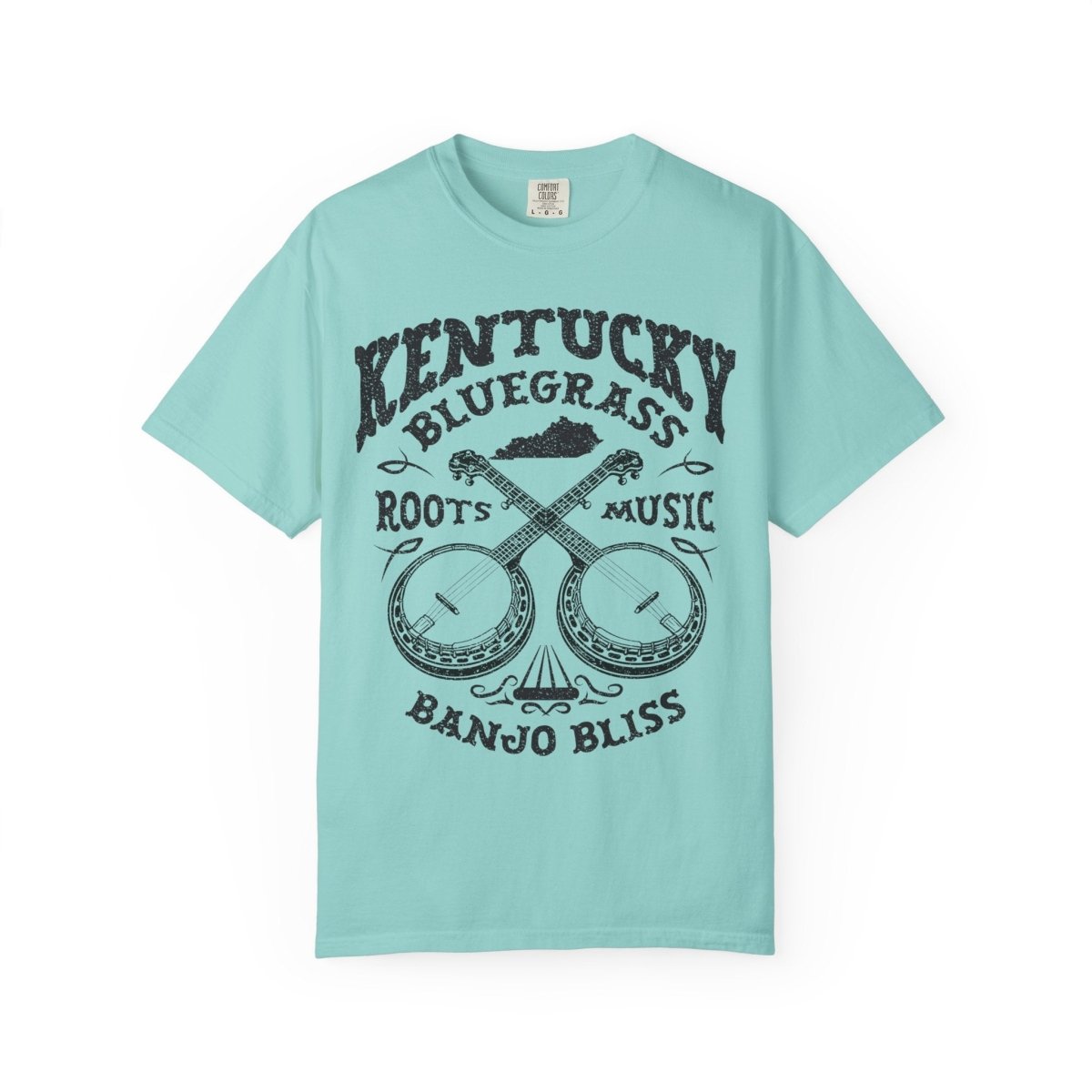 Kentucky Bluegrass Roots Music Comfort Colors Relaxed Fit Tee, Banjos