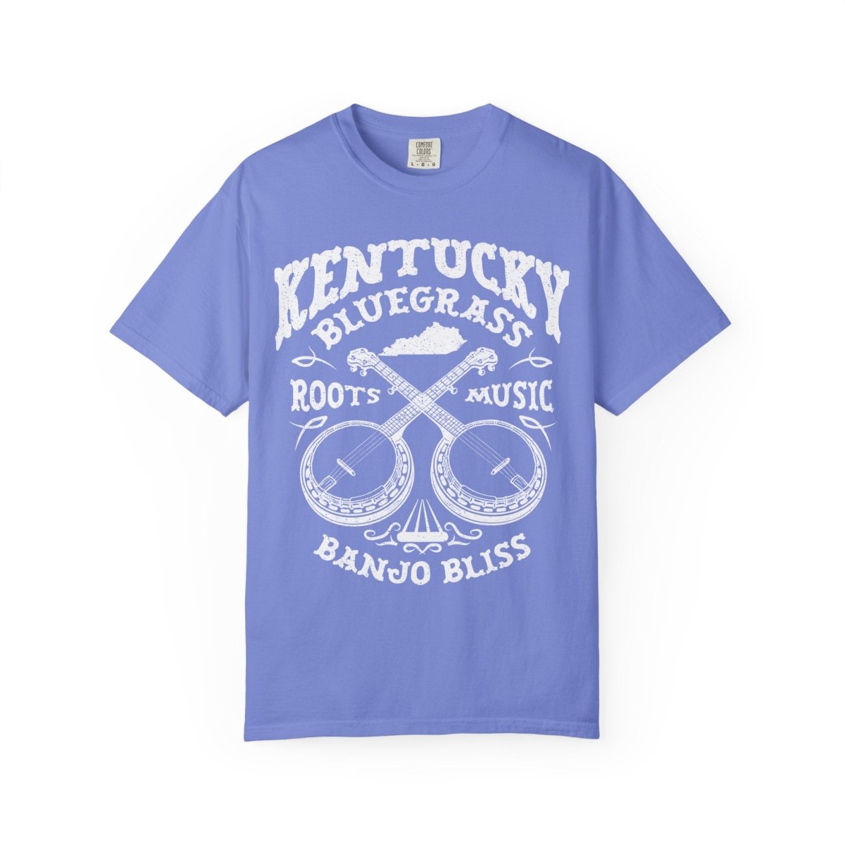 Kentucky Bluegrass Roots Music Comfort Colors Relaxed Fit Tee, Banjos