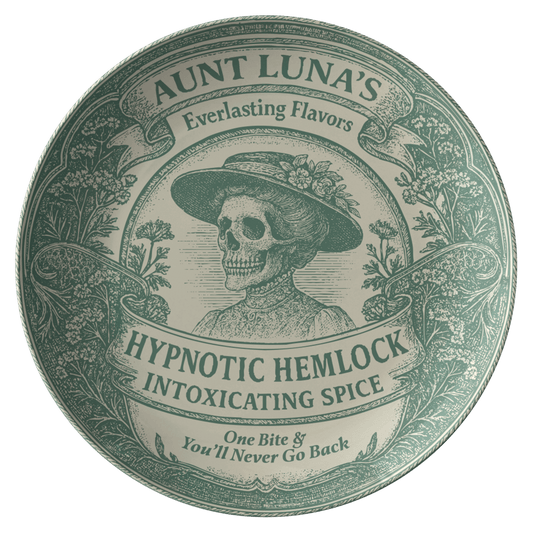 Kitchen Gift Poison Plate Hemlock from Aunt Luna's Everlasting Flavors, Dinnerware and Decor, 1 or Sets of 2, 4