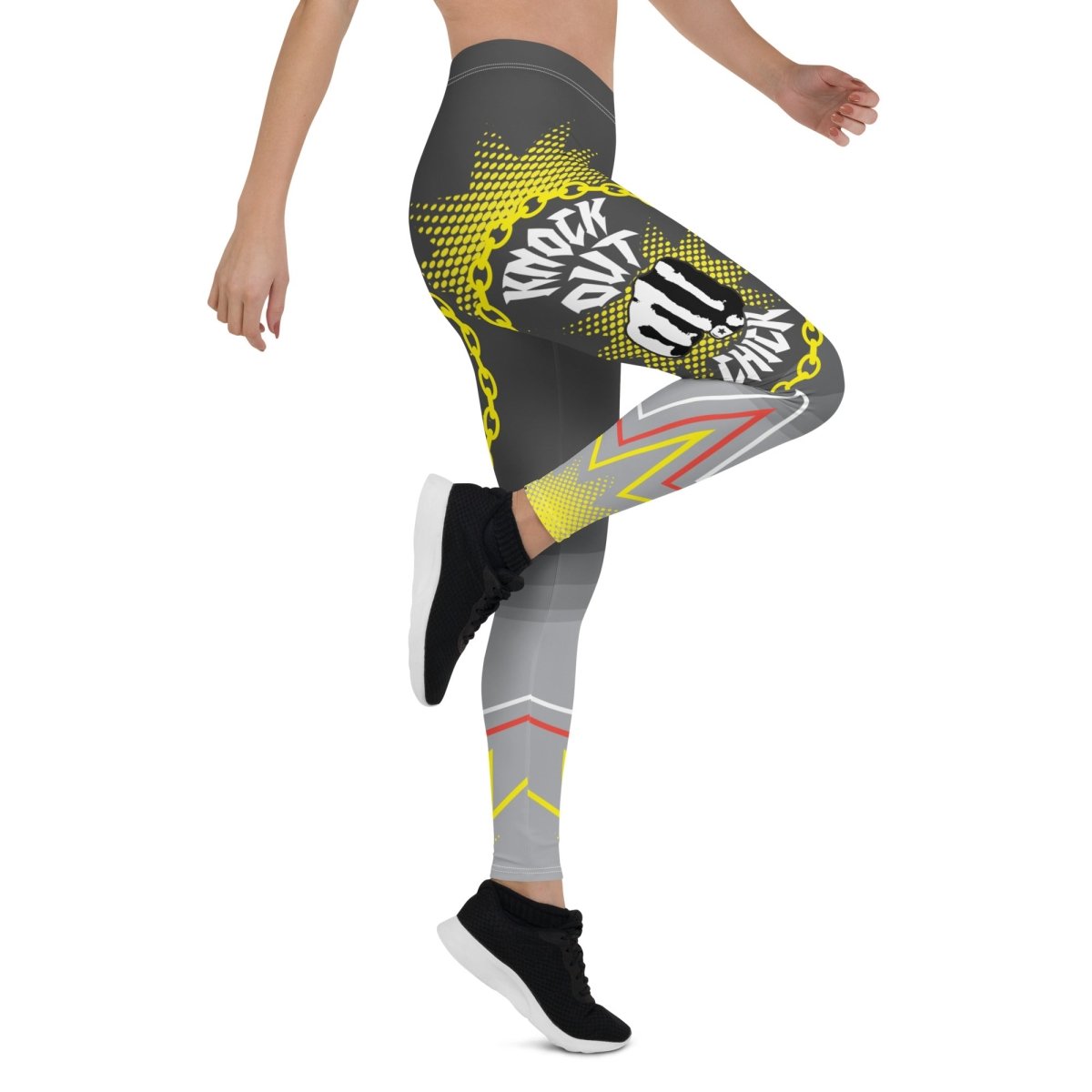 Knockout Chick Premium Leggings, She's Beautiful and Dangerous, Workout Training Gift