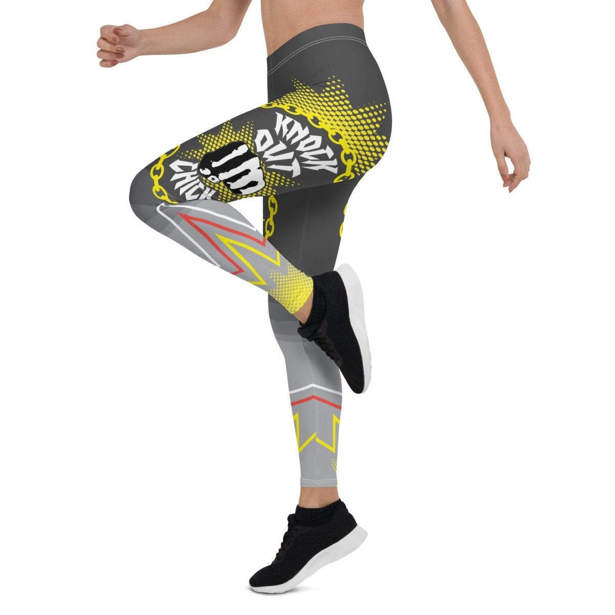 Knockout Chick Premium Leggings, She's Beautiful and Dangerous, Workout Training Gift