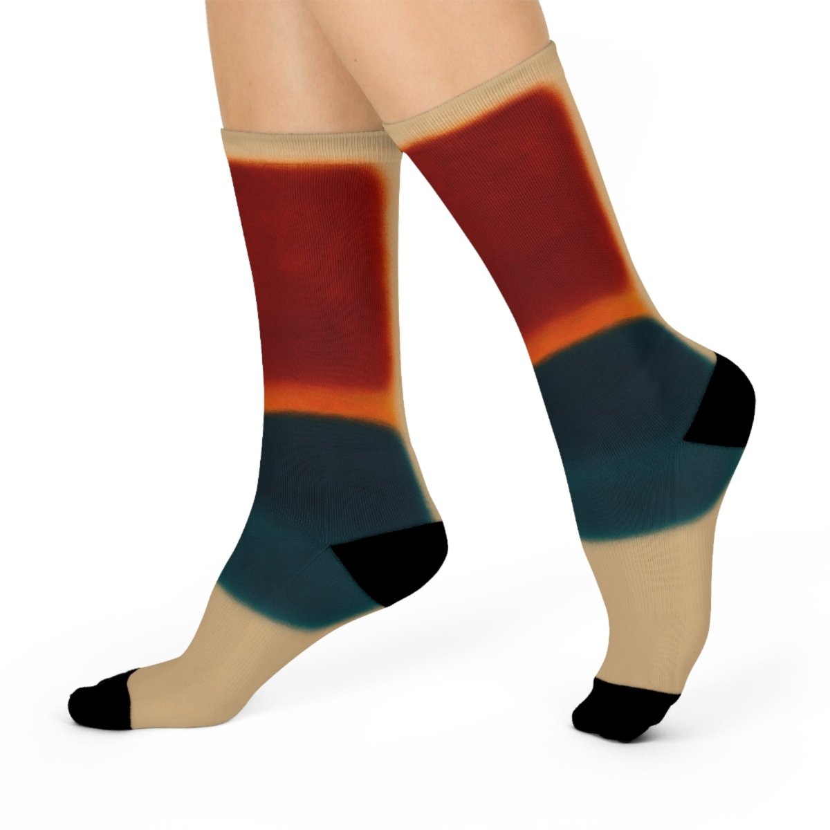 Lakeside Bonfire Abstract Color Field Gift Cushioned Crew Socks